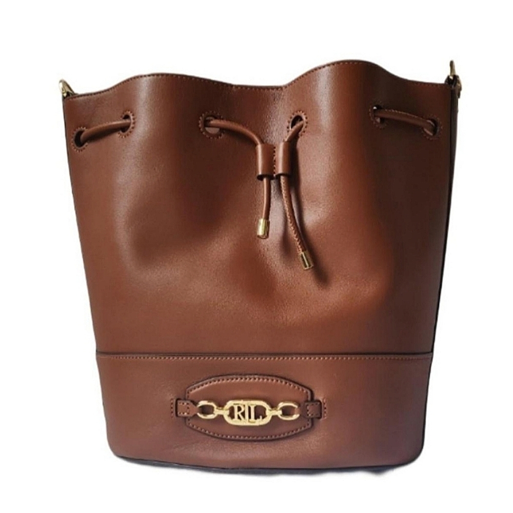 Ralph Lauren Leather Large Andie Drawstring Bag